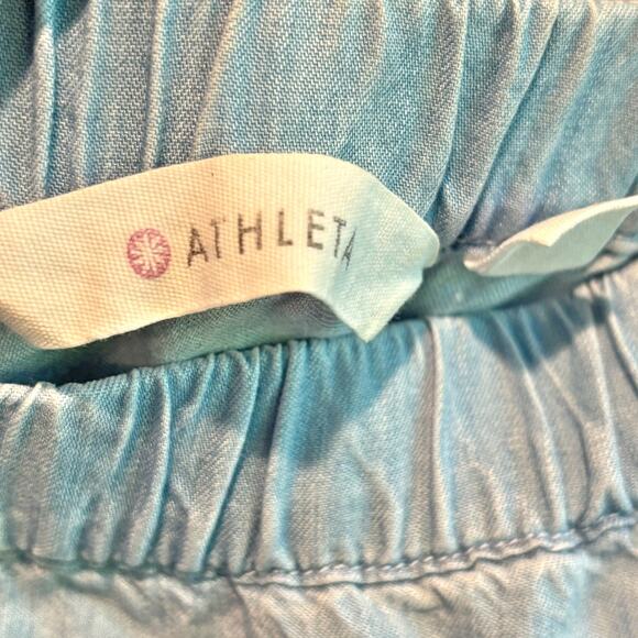 Athleta Riviera Off the Shoulder Embroidered Sleeve Chambray Dress - size Medium - Picture 5 of 8